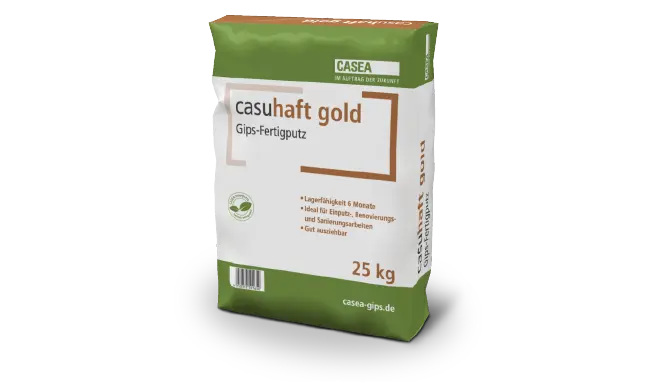 casuhaft gold – Gips-Fertigputz mit hoher Ergiebigkeit