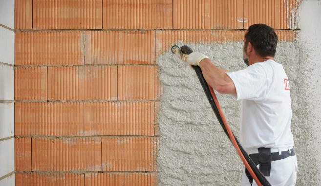 Gypsum plaster for machine application