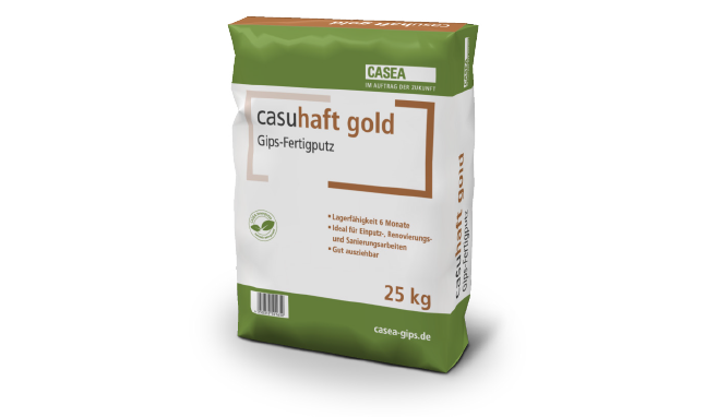 casuhaft gold – Gips-Fertigputz mit hoher Ergiebigkeit